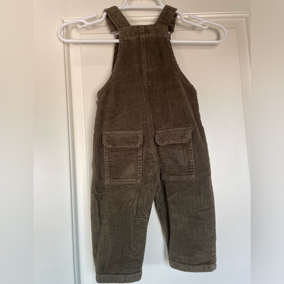 Dark olive baby boy overalls - Picture 2 of 2